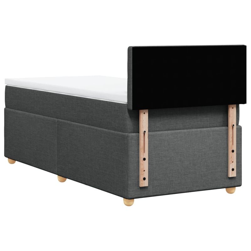 Casa si Gradina - Mobilier - Paturi si accesorii - Paturi - Pat box spring cu saltea, gri inchis, 90x190 cm, textil - Infinity.ro