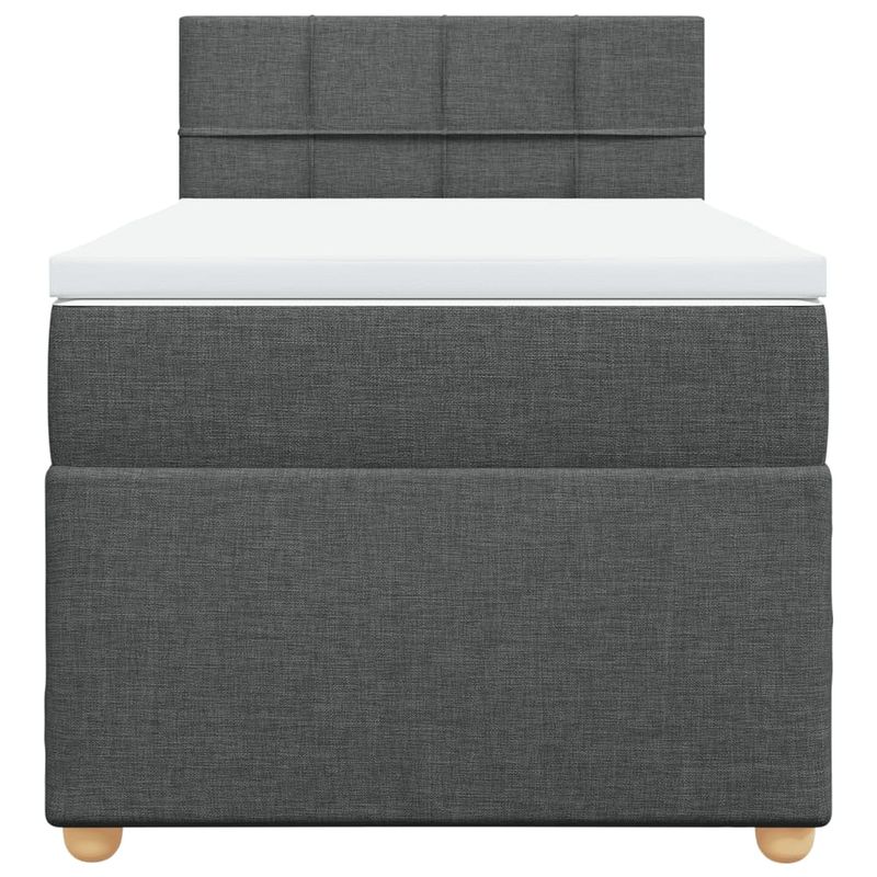 Casa si Gradina - Mobilier - Paturi si accesorii - Paturi - Pat box spring cu saltea, gri inchis, 100x200 cm, textil - Infinity.ro