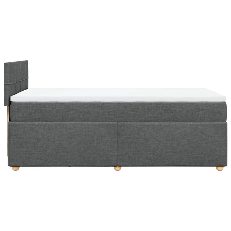 Casa si Gradina - Mobilier - Paturi si accesorii - Paturi - Pat box spring cu saltea, gri inchis, 100x200 cm, textil - Infinity.ro