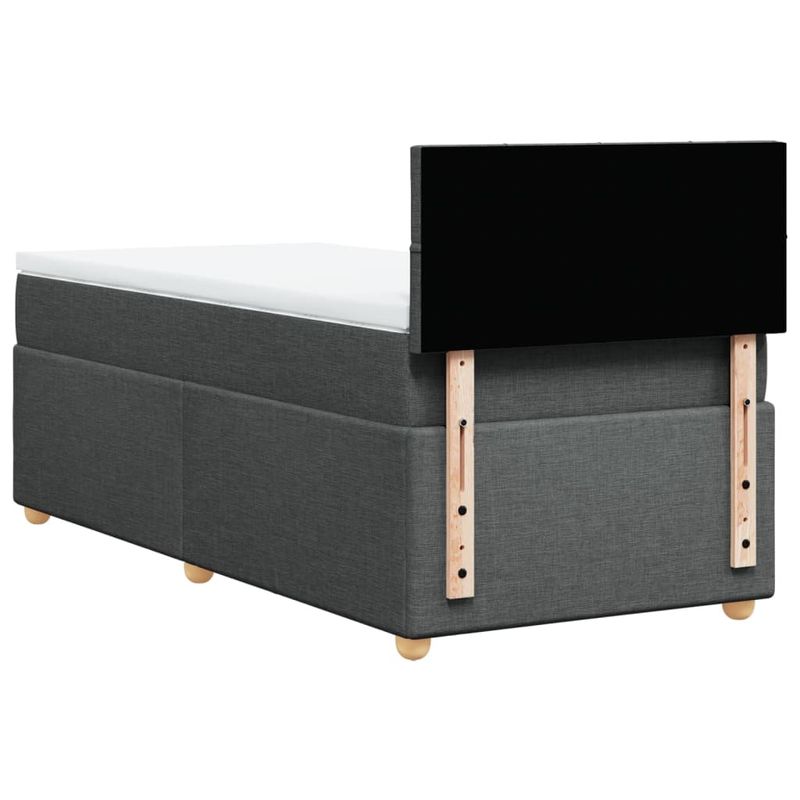 Casa si Gradina - Mobilier - Paturi si accesorii - Paturi - Pat box spring cu saltea, gri inchis, 100x200 cm, textil - Infinity.ro