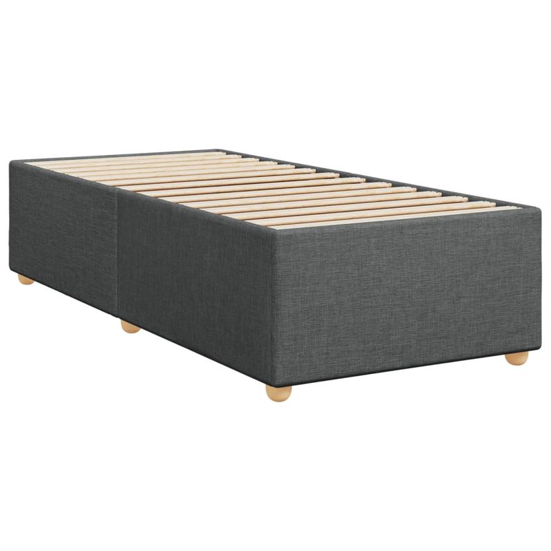 Casa si Gradina - Mobilier - Paturi si accesorii - Paturi - Pat box spring cu saltea, gri inchis, 100x200 cm, textil - Infinity.ro