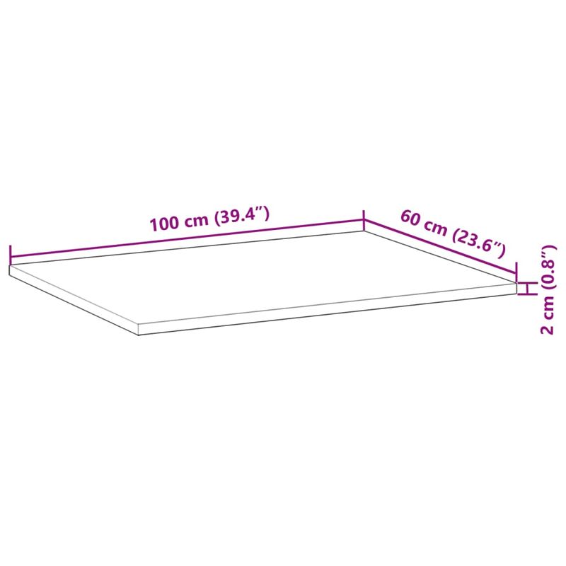 Casa si Gradina - Mobilier - Feronerie si accesorii mobila - Blat de masa, 100x60x2 cm, dreptunghiular, lemn masiv de acacia, finisat în ulei - Infinity.ro