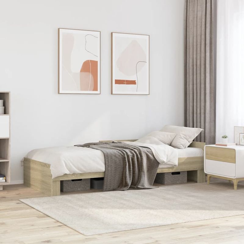 Casa si Gradina - Mobilier - Paturi si accesorii - Paturi - Cadru de pat, stejar sonoma, 90x200 cm, lemn prelucrat - Infinity.ro