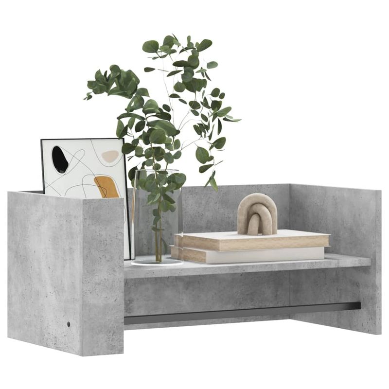 Casa si Gradina - Mobilier - Biblioteci si rafturi - Rafturi - Raft de perete, gri beton, 70,5x35x30,5 cm, lemn prelucrat - Infinity.ro
