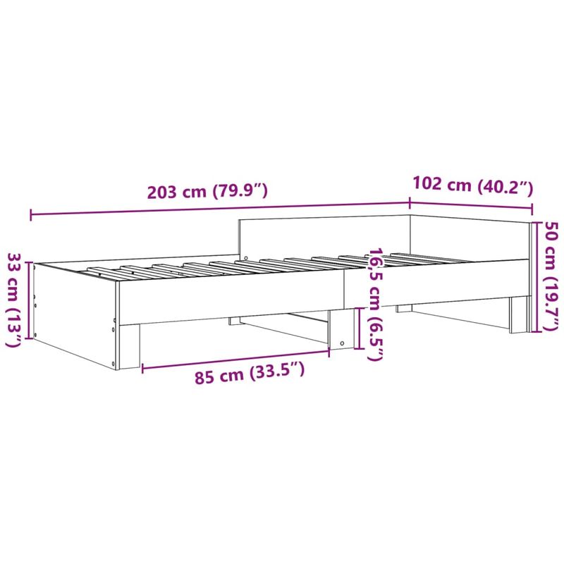 Casa si Gradina - Mobilier - Paturi si accesorii - Paturi - Cadru de pat, stejar fumuriu, 100x200 cm, lemn prelucrat - Infinity.ro