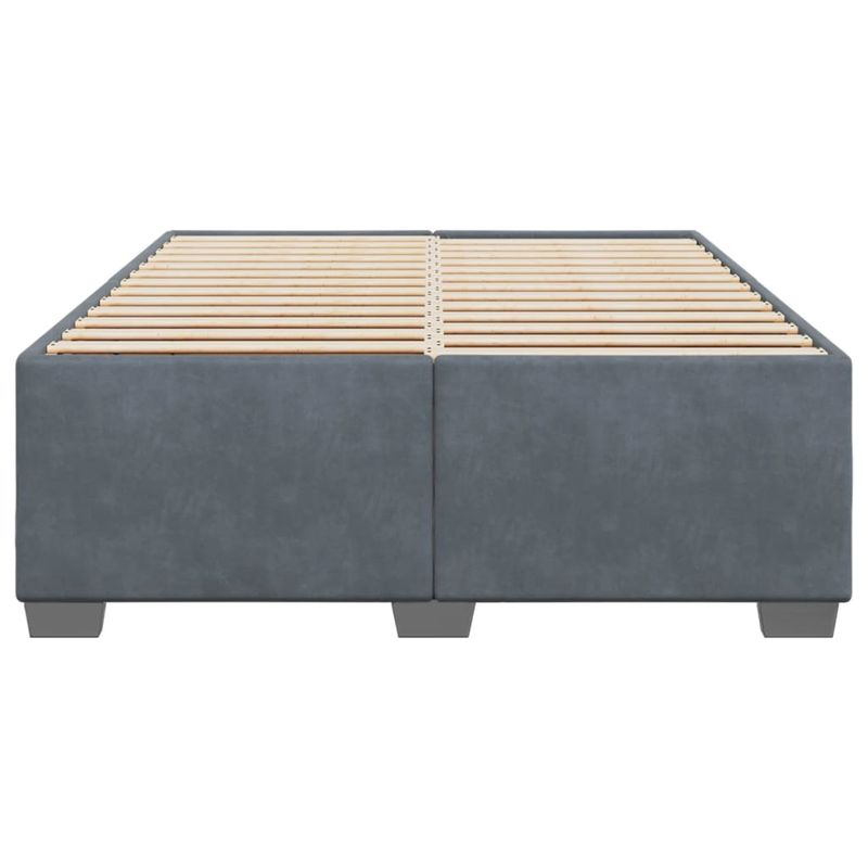 Casa si Gradina - Mobilier - Paturi si accesorii - Paturi - Cadru de pat, gri inchis, 140x190 cm, catifea - Infinity.ro