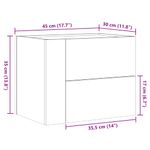 Casa si Gradina - Mobilier - Comode si corpuri - Noptiere - Noptiera de perete, alb, 45x30x35 cm - Infinity.ro