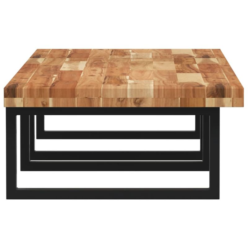 Casa si Gradina - Mobilier - Biblioteci si rafturi - Rafturi - Raft pentru lavoar montat pe perete, otel și lemn masiv acacia, maro închis și negru, mărime 140x50x4 cm, model dreptunghiular - Infinity.ro