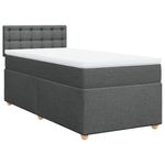 Casa si Gradina - Mobilier - Paturi si accesorii - Paturi - Pat box spring cu saltea, gri inchis, 90x190 cm, textil - Infinity.ro