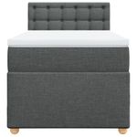 Casa si Gradina - Mobilier - Paturi si accesorii - Paturi - Pat box spring cu saltea, gri inchis, 90x190 cm, textil - Infinity.ro