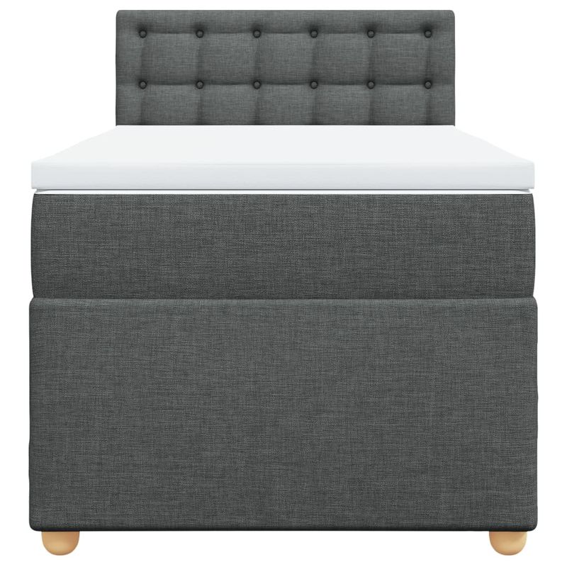 Casa si Gradina - Mobilier - Paturi si accesorii - Paturi - Pat box spring cu saltea, gri inchis, 90x190 cm, textil - Infinity.ro