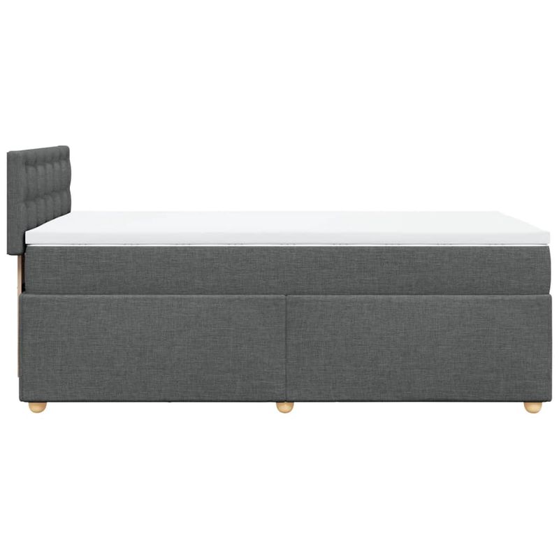 Casa si Gradina - Mobilier - Paturi si accesorii - Paturi - Pat box spring cu saltea, gri inchis, 90x190 cm, textil - Infinity.ro