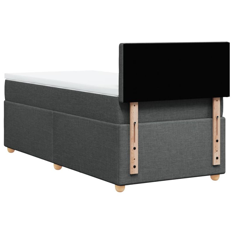 Casa si Gradina - Mobilier - Paturi si accesorii - Paturi - Pat box spring cu saltea, gri inchis, 90x190 cm, textil - Infinity.ro
