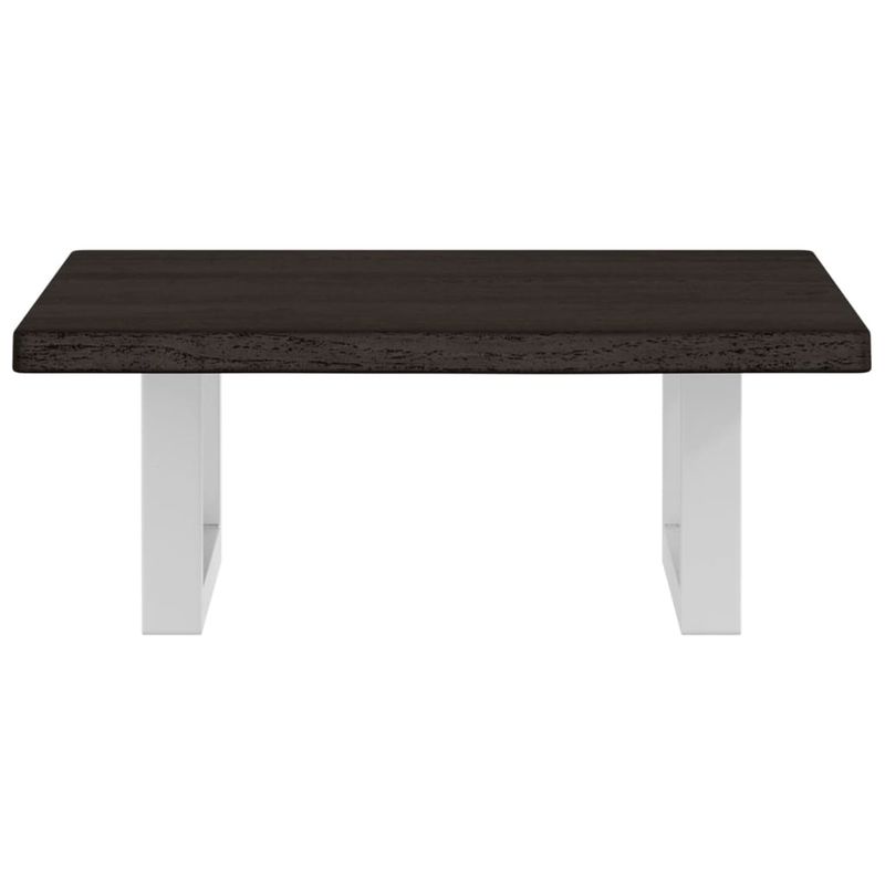 Casa si Gradina - Mobilier - Biblioteci si rafturi - Rafturi - Raft pentru lavoar montat pe perete, otel și lemn masiv stejar, maro închis și alb, mărime 40x60x2 cm, model dreptunghiular - Infinity.ro