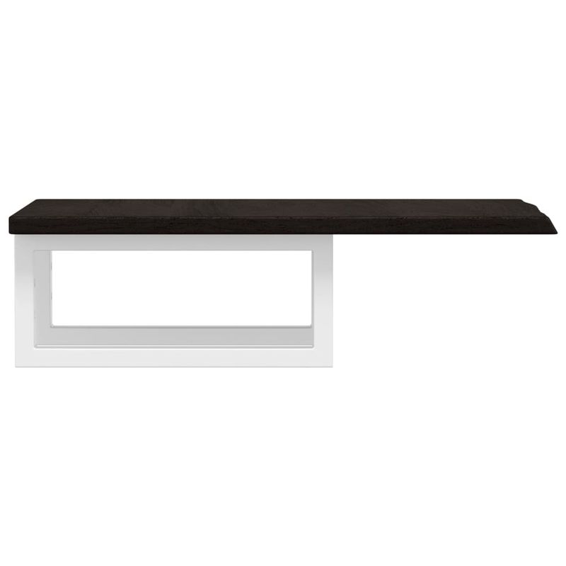 Casa si Gradina - Mobilier - Biblioteci si rafturi - Rafturi - Raft pentru lavoar montat pe perete, otel și lemn masiv stejar, maro închis și alb, mărime 40x60x2 cm, model dreptunghiular - Infinity.ro