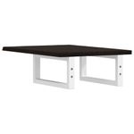 Casa si Gradina - Mobilier - Biblioteci si rafturi - Rafturi - Raft pentru lavoar montat pe perete, otel și lemn masiv stejar, maro închis și alb, mărime 40x60x2 cm, model dreptunghiular - Infinity.ro
