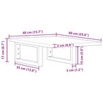 Casa si Gradina - Mobilier - Biblioteci si rafturi - Rafturi - Raft pentru lavoar montat pe perete, otel și lemn masiv stejar, maro închis și alb, mărime 40x60x2 cm, model dreptunghiular - Infinity.ro