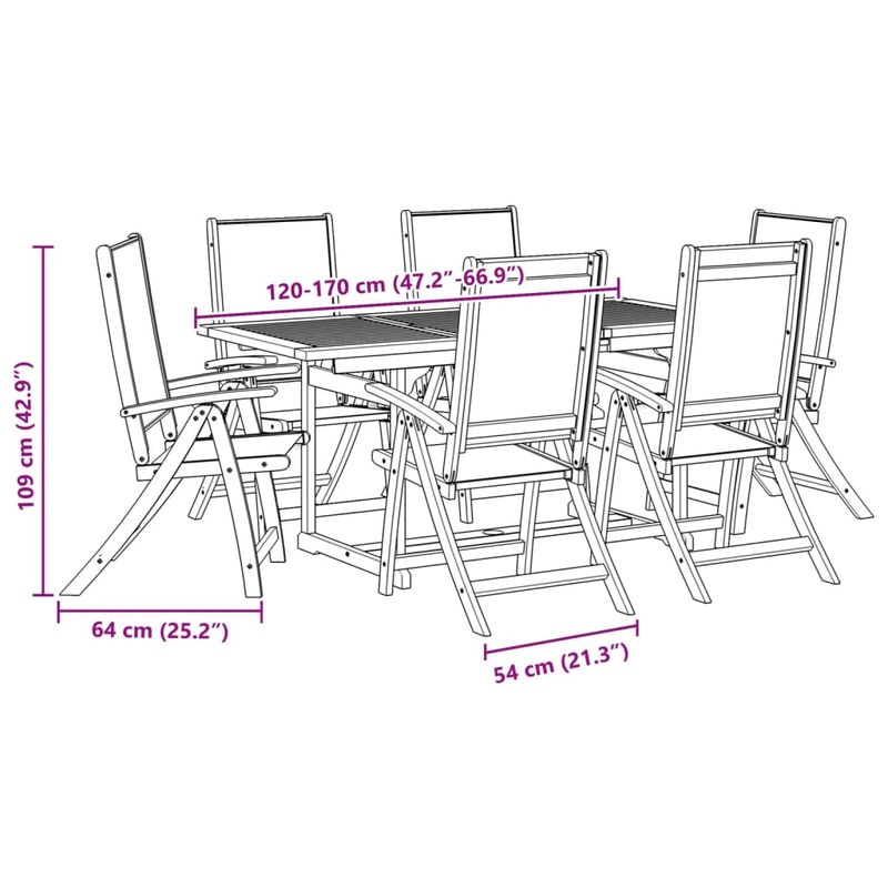 Casa si Gradina - Gradina si terasa - Mobilier exterior - Seturi mobila gradina - Set mobilier de gradina, 9 piese, lemn masiv acacia/textilena - Infinity.ro