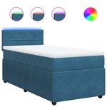 Casa si Gradina - Mobilier - Paturi si accesorii - Paturi - Pat continental cu saltea, albastru, 80x200 cm, catifea - Infinity.ro