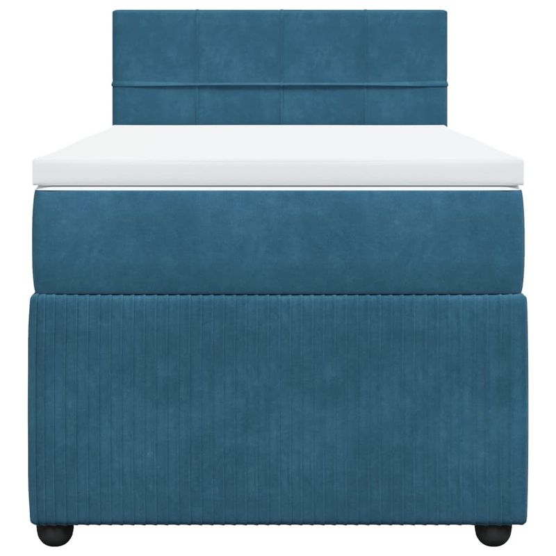 Casa si Gradina - Mobilier - Paturi si accesorii - Paturi - Pat continental cu saltea, albastru, 80x200 cm, catifea - Infinity.ro