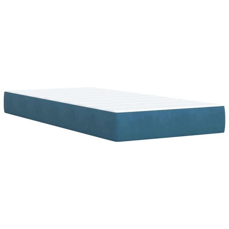 Casa si Gradina - Mobilier - Paturi si accesorii - Paturi - Pat continental cu saltea, albastru, 80x200 cm, catifea - Infinity.ro