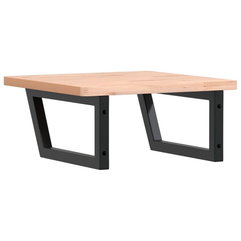 Casa si Gradina - Mobilier - Biblioteci si rafturi - Rafturi - Raft pentru lavoar montat pe perete, otel si lemn masiv fag - Infinity.ro