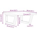 Casa si Gradina - Mobilier - Biblioteci si rafturi - Rafturi - Raft pentru lavoar montat pe perete, otel și lemn masiv stejar, maro și alb, mărime 50x50x2.5 cm, model trapez - Infinity.ro