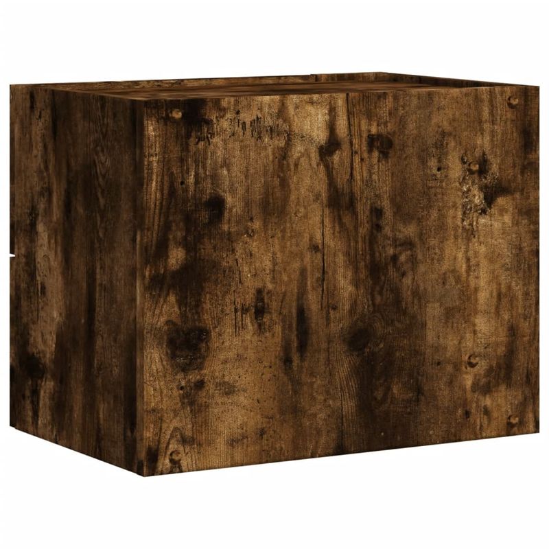 Casa si Gradina - Mobilier - Comode si corpuri - Noptiere - Noptiera de perete, stejar fumuriu, 45x30x35 cm - Infinity.ro