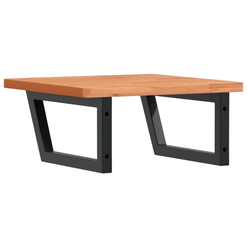 Casa si Gradina - Mobilier - Biblioteci si rafturi - Rafturi - Raft pentru lavoar montat pe perete, otel si lemn masiv fag - Infinity.ro