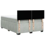 Casa si Gradina - Mobilier - Paturi si accesorii - Paturi - Pat box spring cu saltea, gri deschis, 140x200 cm, catifea - Infinity.ro