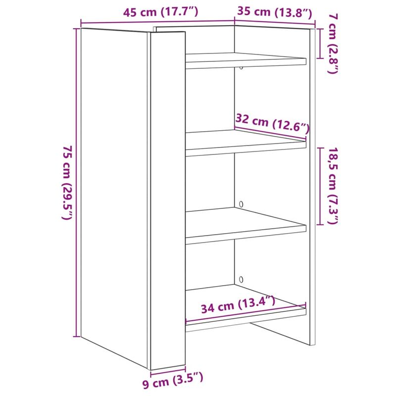 Casa si Gradina - Mobilier - Comode si corpuri - Comode - Dulap, sonoma gri, 45x35x75 cm, lemn prelucrat - Infinity.ro