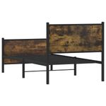 Casa si Gradina - Mobilier - Paturi si accesorii - Paturi - Cadru pat metalic tablie cap/picioare, stejar fumuriu 90x200 cm, model cu tăblie și suport de picioare - Infinity.ro
