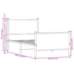 Casa si Gradina - Mobilier - Paturi si accesorii - Paturi - Cadru pat metalic tablie cap/picioare, stejar fumuriu 90x200 cm, model cu tăblie și suport de picioare - Infinity.ro