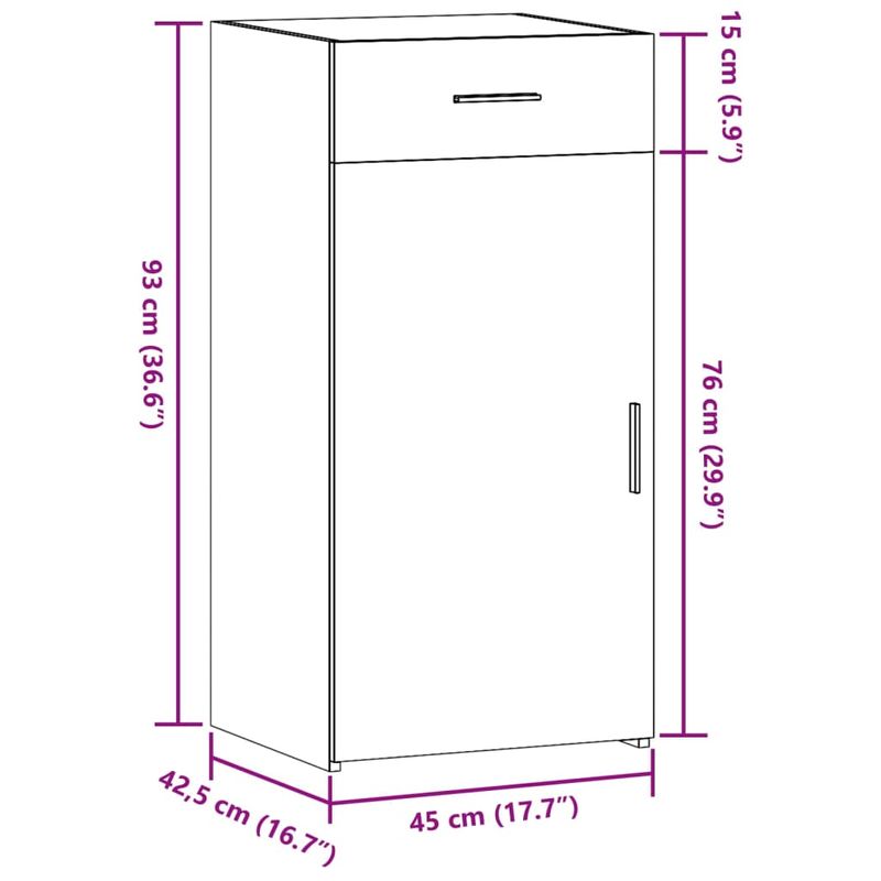 Casa si Gradina - Mobilier - Comode si corpuri - Comode - Dulap, negru, 45x42,5x93 cm, lemn prelucrat - Infinity.ro