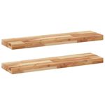 Casa si Gradina - Mobilier - Biblioteci si rafturi - Rafturi - Rafturi suspendate 2 buc. 100x20x4cm lemn masiv acacia netratat - Infinity.ro