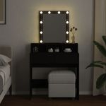Casa si Gradina - Mobilier - Comode si corpuri - Masute de toaleta - Masa de toaleta cu LED, negru, 80x41x144,5 cm - Infinity.ro
