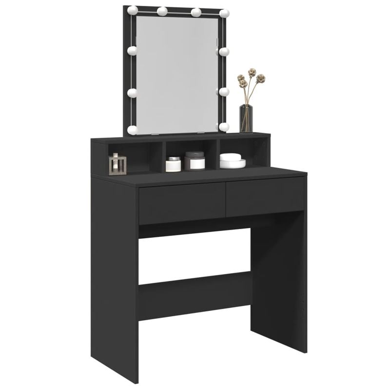 Casa si Gradina - Mobilier - Comode si corpuri - Masute de toaleta - Masa de toaleta cu LED, negru, 80x41x144,5 cm - Infinity.ro