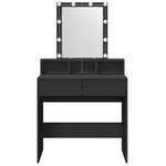 Casa si Gradina - Mobilier - Comode si corpuri - Masute de toaleta - Masa de toaleta cu LED, negru, 80x41x144,5 cm - Infinity.ro