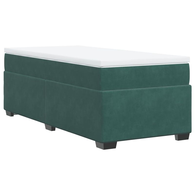 Casa si Gradina - Mobilier - Paturi si accesorii - Paturi - Pat continental cu saltea, verde inchis, 80x200 cm, catifea - Infinity.ro