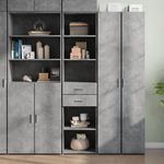 Casa si Gradina - Mobilier - Comode si corpuri - Corpuri bucatarie - Dulap inalt, gri beton, 45x42,5x185 cm, lemn compozit - Infinity.ro