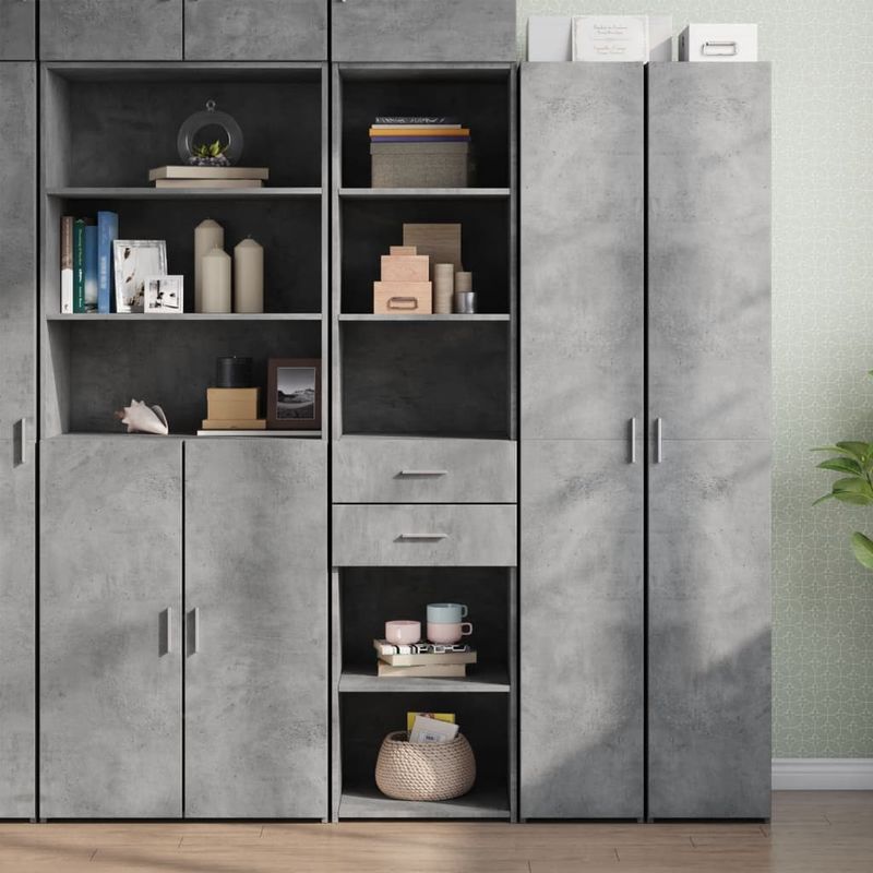 Casa si Gradina - Mobilier - Comode si corpuri - Corpuri bucatarie - Dulap inalt, gri beton, 45x42,5x185 cm, lemn compozit - Infinity.ro