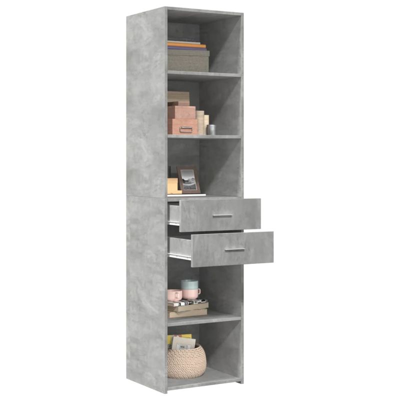Casa si Gradina - Mobilier - Comode si corpuri - Corpuri bucatarie - Dulap inalt, gri beton, 45x42,5x185 cm, lemn compozit - Infinity.ro