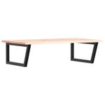 Casa si Gradina - Mobilier - Comode si corpuri - Masute de toaleta - Raft pentru lavoar montat pe perete, otel și lemn masiv stejar, maro și negru, mărime 100x60x2 cm, model trapez - Infinity.ro