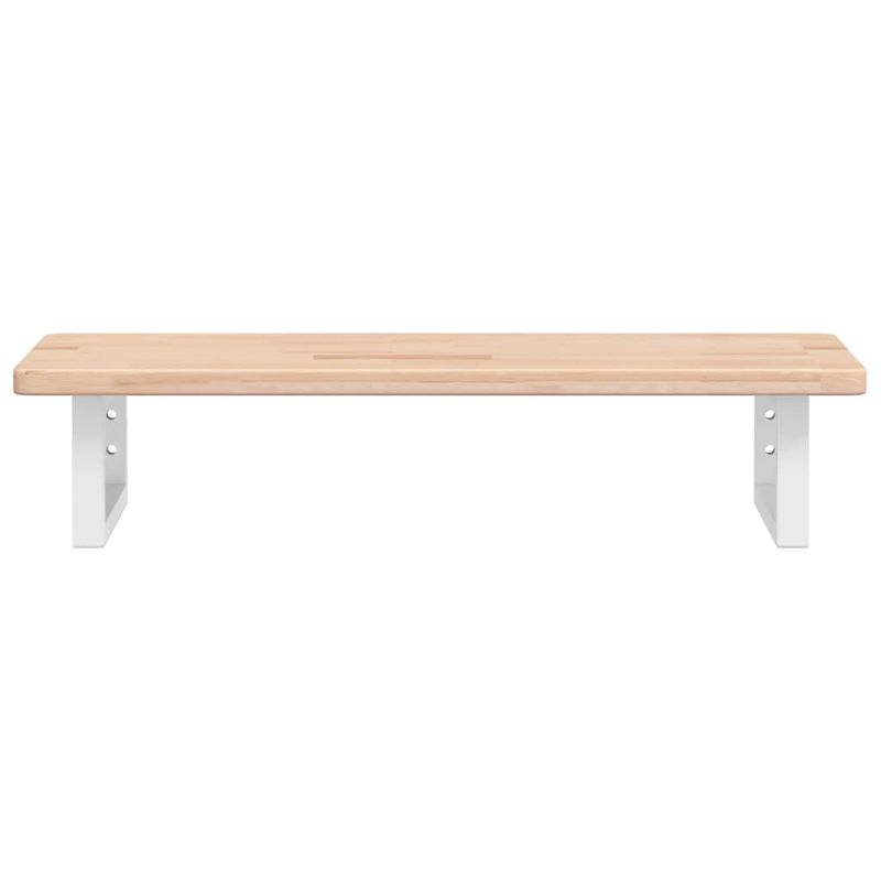 Casa si Gradina - Mobilier - Biblioteci si rafturi - Rafturi - Raft pentru lavoar montat pe perete, otel și lemn masiv stejar, maro și alb, mărime 80x40x2.5 cm, model dreptunghiular - Infinity.ro