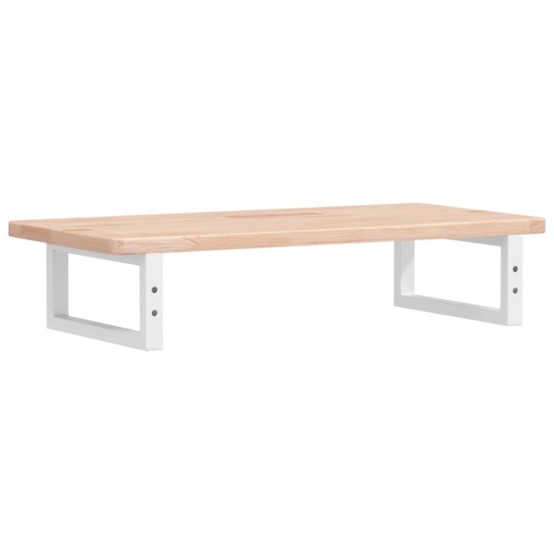 Casa si Gradina - Mobilier - Biblioteci si rafturi - Rafturi - Raft pentru lavoar montat pe perete, otel și lemn masiv stejar, maro și alb, mărime 80x40x2.5 cm, model dreptunghiular - Infinity.ro