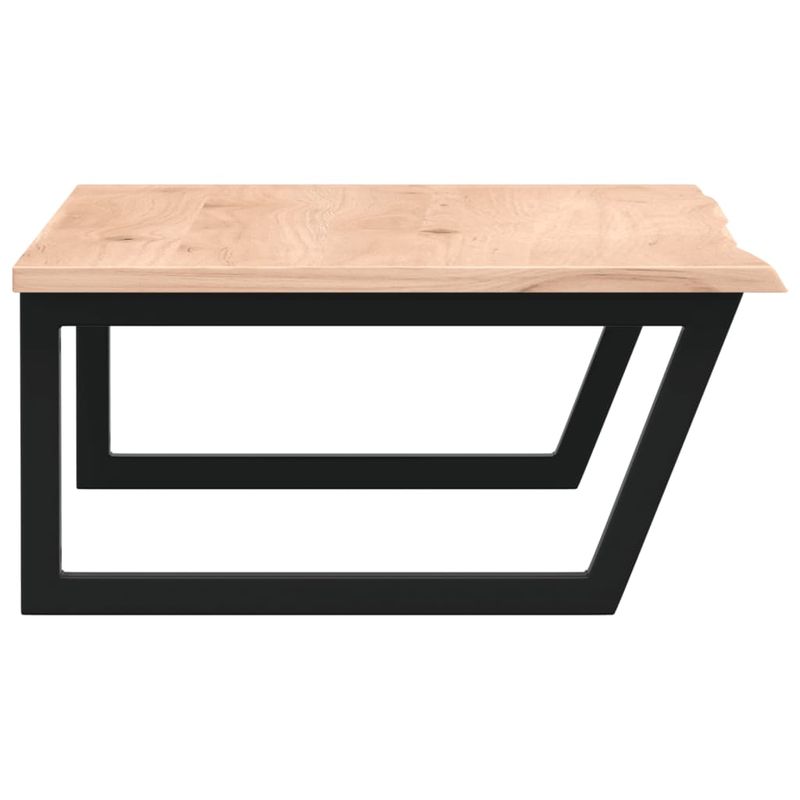 Casa si Gradina - Mobilier - Comode si corpuri - Masute de toaleta - Raft pentru lavoar montat pe perete, otel și lemn masiv stejar, maro și negru, mărime 100x60x2 cm, model trapez - Infinity.ro