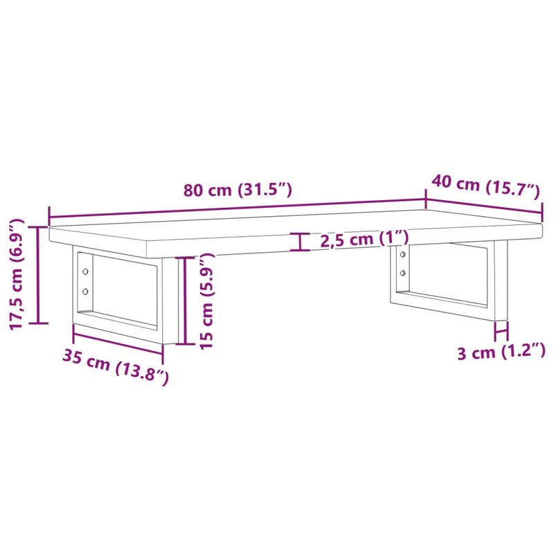 Casa si Gradina - Mobilier - Biblioteci si rafturi - Rafturi - Raft pentru lavoar montat pe perete, otel și lemn masiv stejar, maro și alb, mărime 80x40x2.5 cm, model dreptunghiular - Infinity.ro