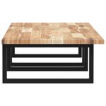 Casa si Gradina - Mobilier - Comode si corpuri - Masute de toaleta - Raft pentru lavoar montat pe perete, otel și lemn masiv acacia, maro și negru, mărime 120x50x2 cm, model dreptunghiular - Infinity.ro