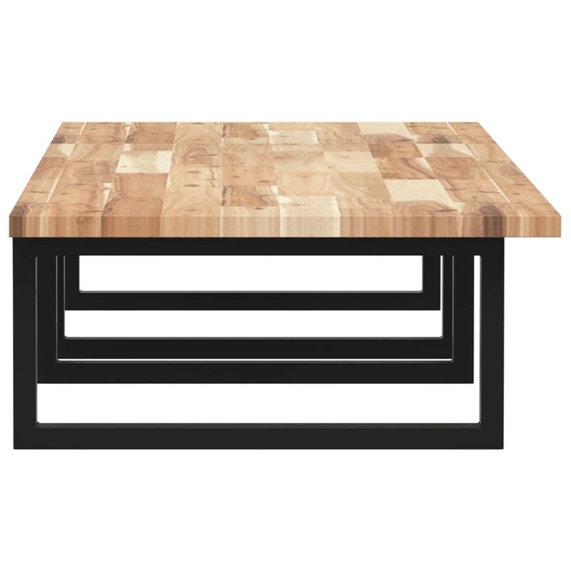 Casa si Gradina - Mobilier - Comode si corpuri - Masute de toaleta - Raft pentru lavoar montat pe perete, otel și lemn masiv acacia, maro și negru, mărime 120x50x2 cm, model dreptunghiular - Infinity.ro