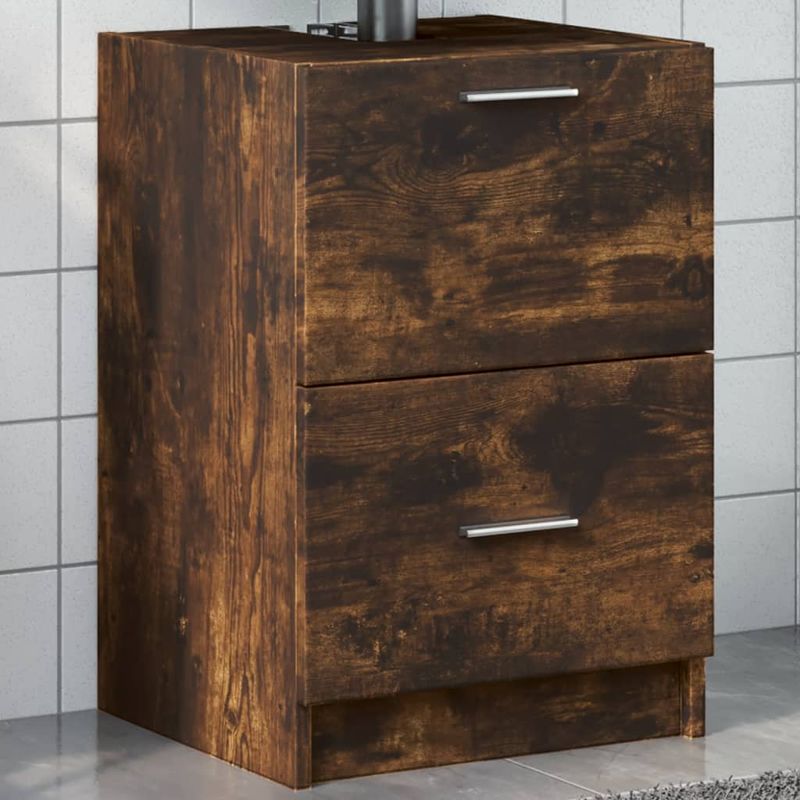 Casa si Gradina - Mobilier - Mobilier baie - Comode baie - Dulap de chiuveta, stejar afumat, 40x37x59 cm, lemn prelucrat - Infinity.ro